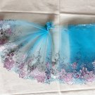 7.32“ x 1.65 yds Floral Embroidered Lace Trim Green