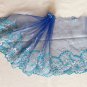 7.2&acirc;�� x 2 yds Floral Embroidered Lace Trim Blue
