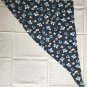 1 pc Silk Cotton Fabric| Irregular Shape | Dark Blue | Floral |~0.19 m&Acirc;&sup2; | Odd Bits of Cloth