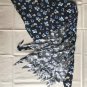 1 pc Silk Cotton Fabric| Irregular Shape | Dark Blue | Floral |~0.19 m&Acirc;&sup2; | Odd Bits of Cloth