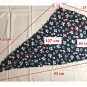 1 pc Silk Cotton Fabric| Irregular Shape | Dark Blue | Floral | ~0.29 m&Acirc;&sup2; | Odd Bits of Cloth