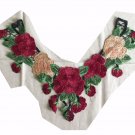 1 pc 12.2” x 11.34” Embroidered Collar Appliqué Patch Red Orange Flowers Gorgeous 1 pc 12.2” x 11.34” Embroidered Collar Appliqué Patch Red Orange Flowers Gorgeous