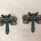 2 pcs 2.91” x 2.68” Embroidered Appliqué Patch Dragonfly