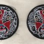1 pc 7.4â Embroidered Appliqué Patch Peking Opera Mask Round