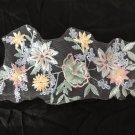 1 pc 12.4" × 6.1" 3D Floral Embroidered Appliqué Patch Shimmering Sequins