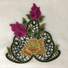 1 pc 5.9" × 6.6” Flowers Embroidered Appliqué Patch