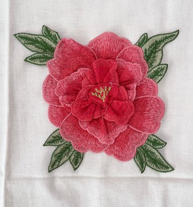 1 pc 10.2" &Atilde;� 9.3" 3D Embroidered Appliqu&Atilde;&copy; Patch Peony Flower Luxurious