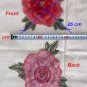 1 pc 10.2" × 9.3" 3D Embroidered Appliqué Patch Peony Flower Luxurious
