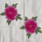 2 pcs 6.7&acirc;�� &Atilde;� 6.4&acirc;�� 3D Embroidered Appliqu&Atilde;&copy; Patch Pink Flower