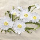 1 pc 13.3" × 8.7”Embroidered Appliqué Patch Flowers White Sunflowers