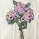 1 pc 7.7” x 10.8” Embroidered Appliqué Patch Flowers Hydrangea Lilac Pink