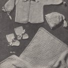 Vintage 4 Piece Knitted Baby Set -Fashions in Wool