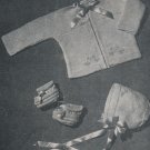 vintage baby set -sweater, bonnet and bootees