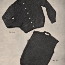 Vintage - Ribbed Cardigan and Sleeveless Sweater