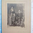 Antique Photo Photography Woman Man Family Boy on Cardboard #10