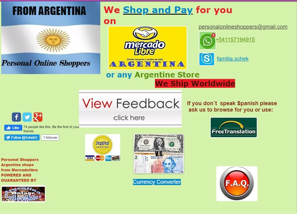 Personal Online Shopper Argentina-We buy On your Behalf From Mercadolibre