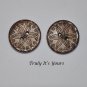 Brown and Tan Post Button Earrings