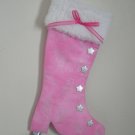 Ice Skate Stocking Pink and Silver Wall Hanging Stocking