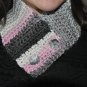 Neck Warmer - Gray, White, Pink, and Black