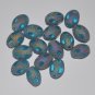 Loose Oval Turquoise and Pink Glass Beads
