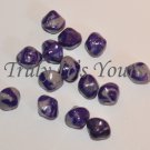 Purple and Silver Bicone Polymer Clay Loose Beads