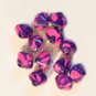 Bicone Polymer Clay Beads - Pink and Purple
