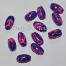Oval Purple and Pink Polymer Clay Beads