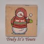 Gently Used Snowman Wood Mounted Rubber Stamp