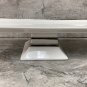 Elegant Rectangular White Ceramic Serving Platter Tray footed with silver rim Table top Dish.