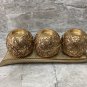 Antique Look Pattern 3 pcs Candle Holder with Base Poly Resin stylish Home Decor.
