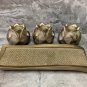 Flower Shape Candle Holder 3 pcs set with Base Poly Resin Modern and stylish