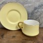 Ceramic Yellow Coffee Espresso cup and saucer set with Gold Rim .Set of 6 Cups and Saucers.