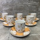 Ceramic Colorful Coffee cup and saucer set .Home Decor Set of 6 Cups and Saucers.