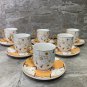 Ceramic Colorful Coffee cup and saucer set .Home Decor Set of 6 Cups and Saucers.