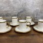 Ceramic Gold Rim Coffee cup and saucer set .Home Decor Set of 6 Cups and Saucers.