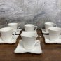 Ceramic Silver Rim Coffee Espresso cup and saucer set Hammer pattern . Set of 6 Cups and Saucers.