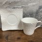 Ceramic Silver Rim Coffee Espresso cup and saucer set Hammer pattern . Set of 6 Cups and Saucers.