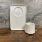 Ceramic White Coffee Espresso cup and saucer set with Gold Rim .Set of 4 Cups and Saucers.