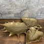 Leaf Metal Platter Gold / Silver color Divider 3 sections ,Serving Tray.Modern home decor.