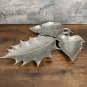 Leaf Metal Platter Gold / Silver color Divider 3 sections ,Serving Tray.Modern home decor.