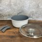 White Cooking Pot 20 cm( approx 3QT) Cast Aluminum Stock pot ,Non Stick Ceramic Coated