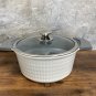 White Cooking Pot 24 cm( approx 5QT) Cast Aluminum Stock pot ,Non Stick Ceramic Coated