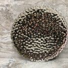 Ceramic Hammered Pattern Silver Color Set of 6 Dinner Plates Platters Serving Dishes .