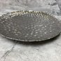 Ceramic Hammered Pattern Silver Color Set of 6 Dinner Plates Platters Serving Dishes .