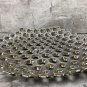 Ceramic Hexagon Concave Platter Serving Dish with Perforated Design Polished Silver finish