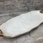 Ceramic Oval Serving Dish, Hammered pattern ,Tray Platter with Gold Rim Stylish