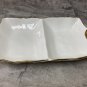 Ceramic Serving Dish  2 Sections Platter Tray with Gold Rim. Hammered pattern Modern and stylish