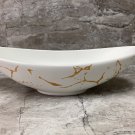 Oval Shape White Ceramic Gold Marble pattern Serving Dish Salad Fruits Platter Home Decor