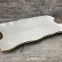 Ceramic Serving Dish, Hammered pattern ,Tray Platter with Gold Rim Stylish