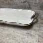 Ceramic Serving Dish, Hammered pattern ,Tray Platter with Silver Rim Stylish